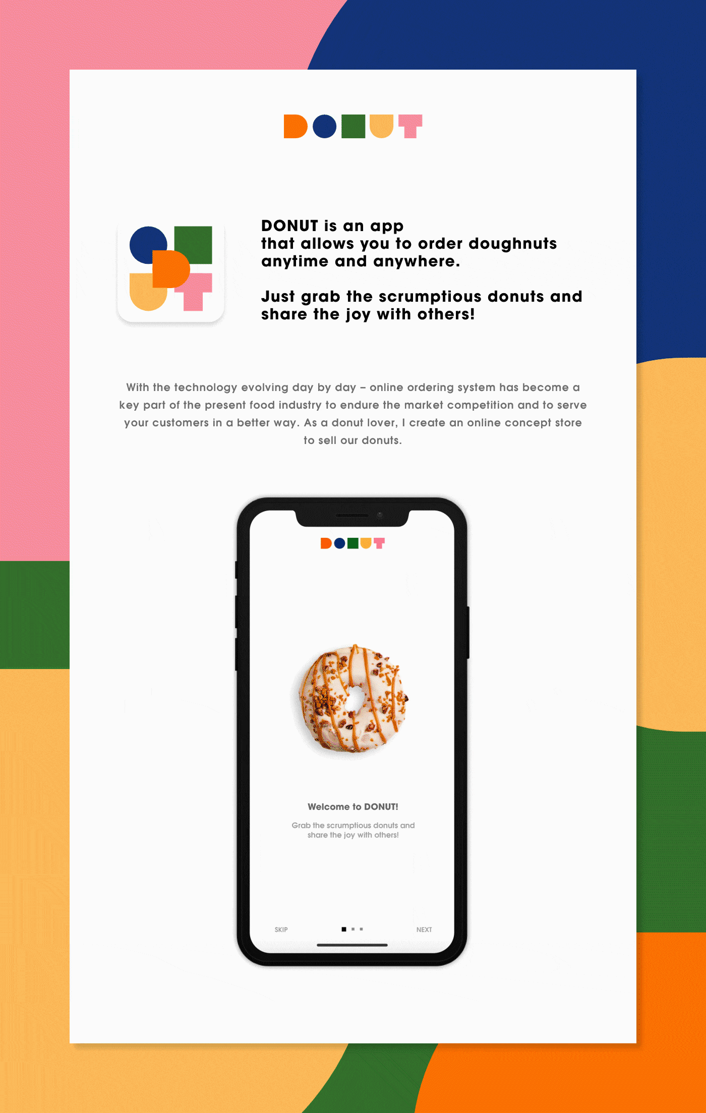 adobexd donut app UI ux branding  foodapp   doughnut geometric xddailychallenge