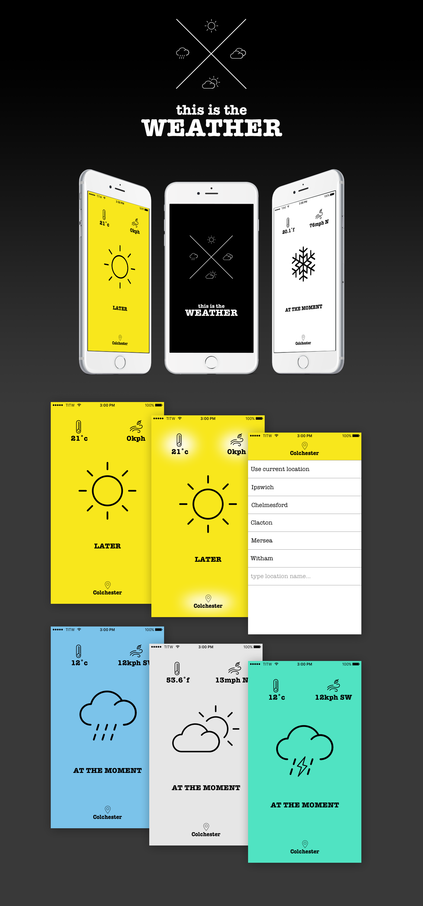 app design mobile design iOS App weather app ui design Mobile app