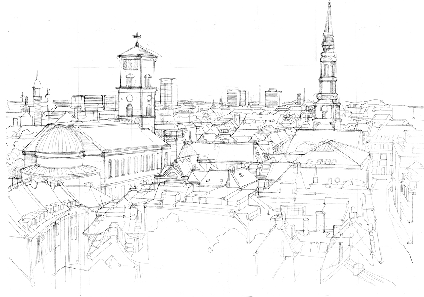 Sketches of Copenhagen on Behance