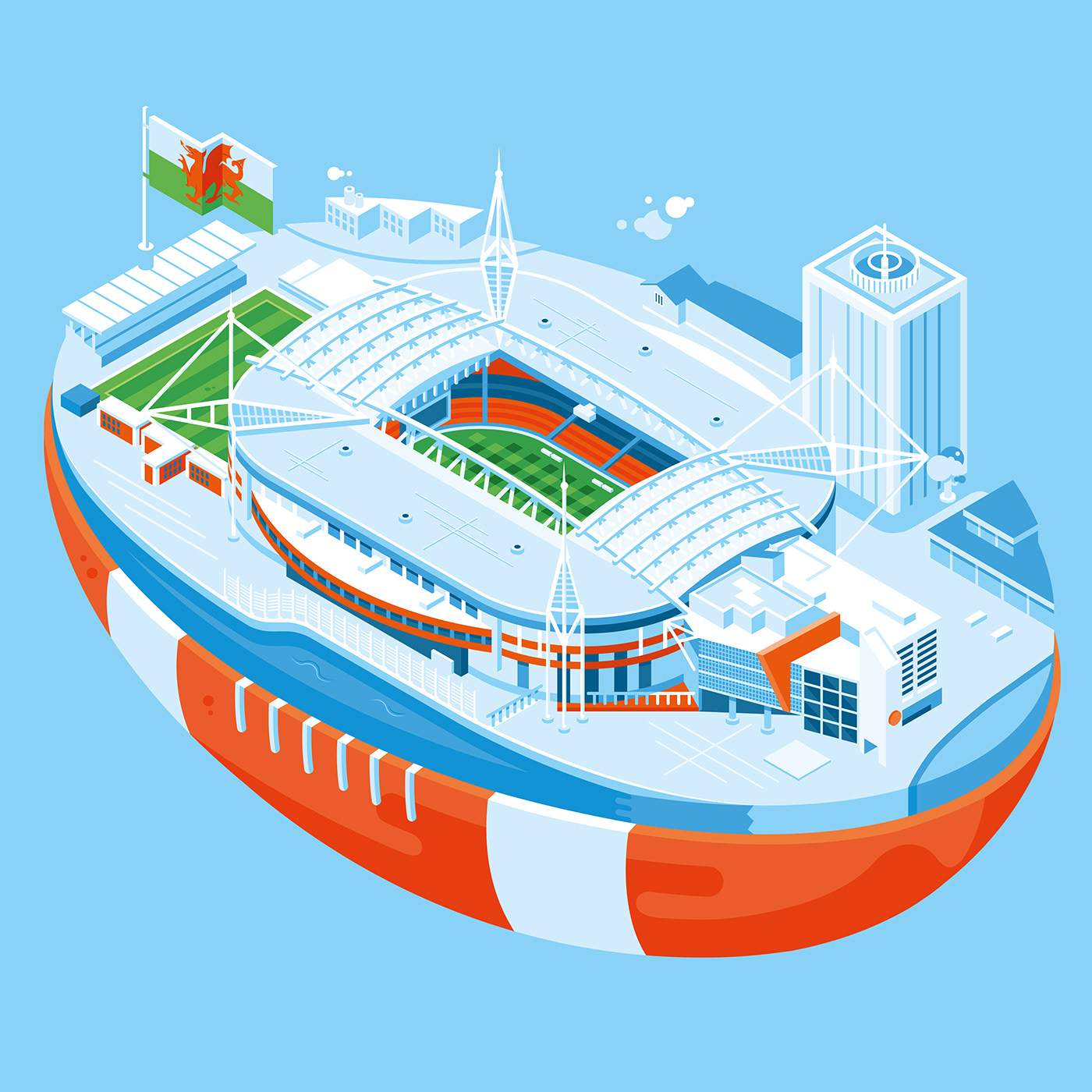 soccer stadium Isometric ILLUSTRATION  football Illustrator adobe illustrator sport ISO pop culture