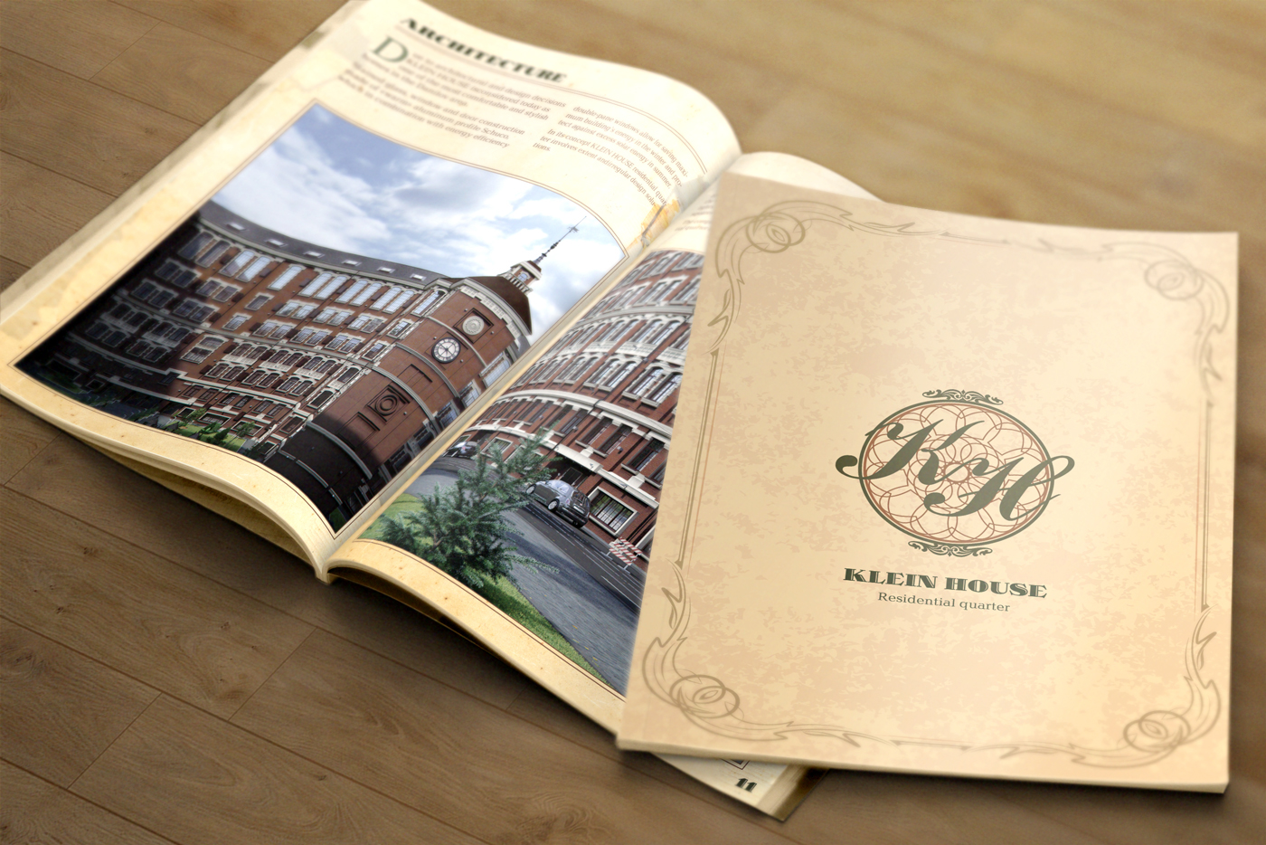 brochure Booklet pamphlet brochure design Retro historical historic Classic old vintage architectural Investment investment project real estate Immovables