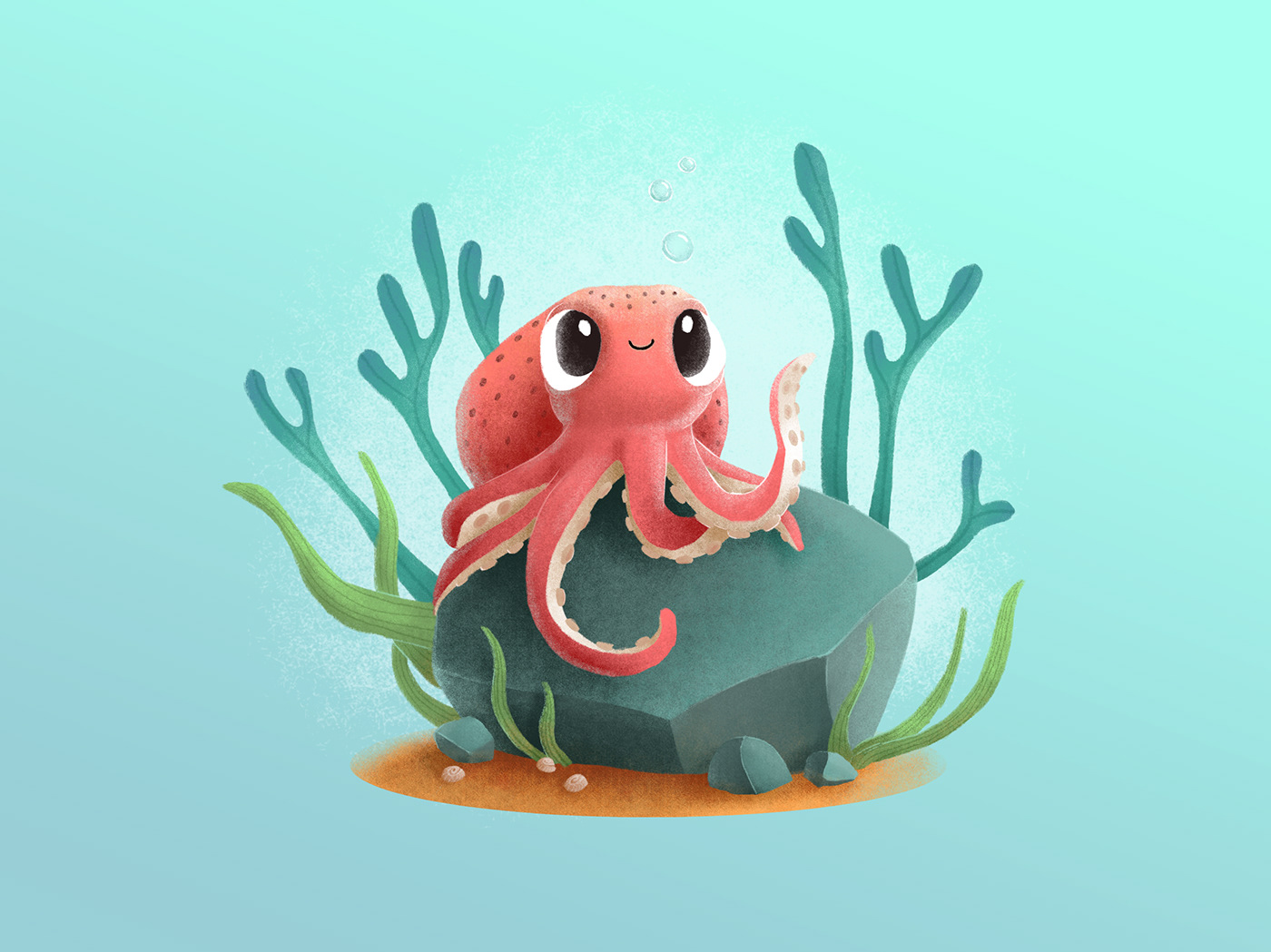 Character design  Digital Art  fish ILLUSTRATION  jellyfish Ocean octopus sea starfish underwater