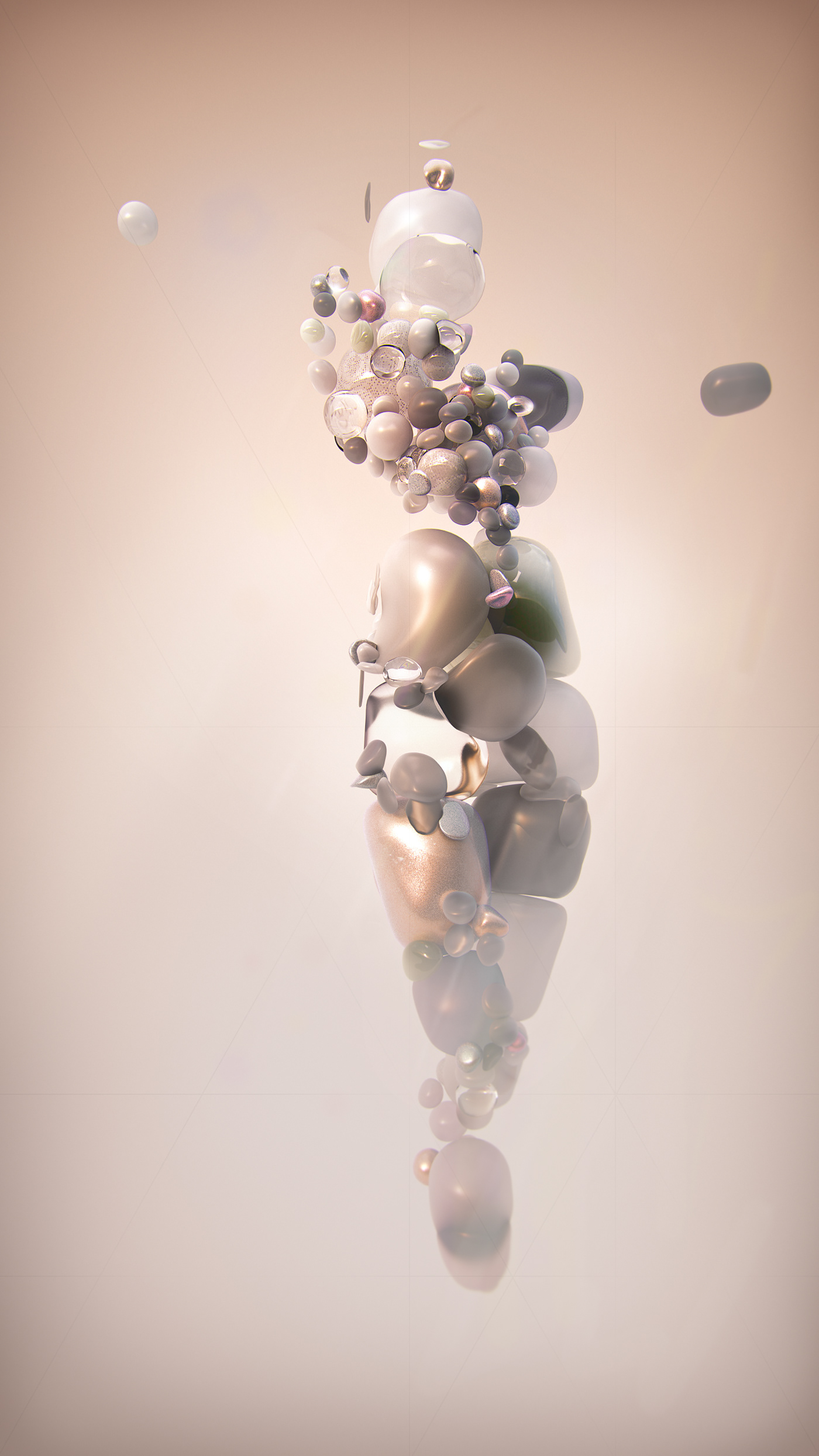 3D 3delight abstract Digital Art  houdini human vellum woman
