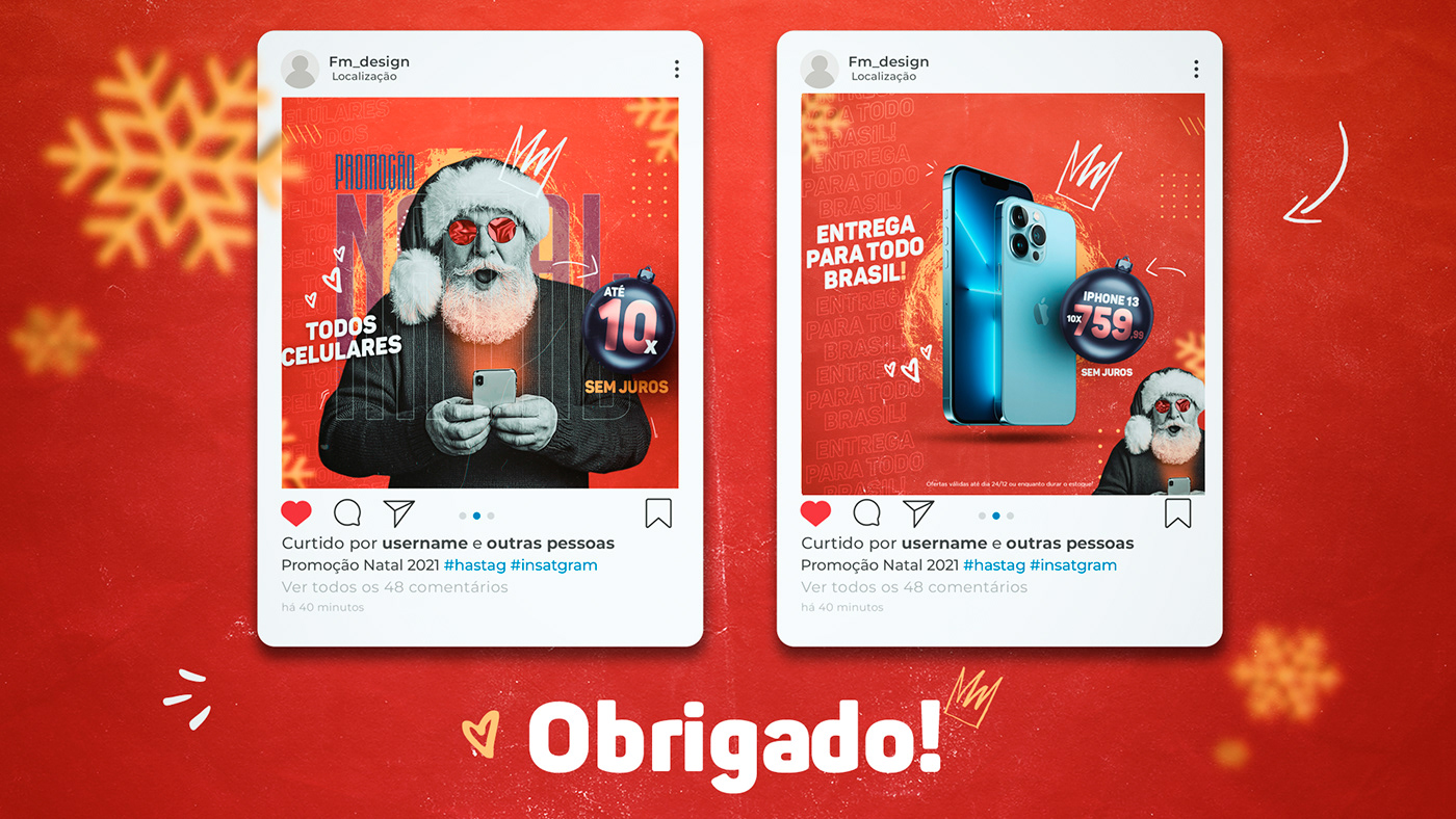 campanha Chistmas design flyer Holiday marketing   natal post Socialmedia