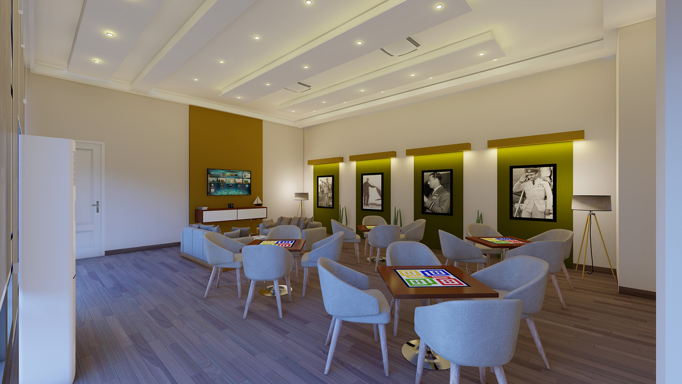 interior design  Interior architecture Render visualization 3D modern lounge club