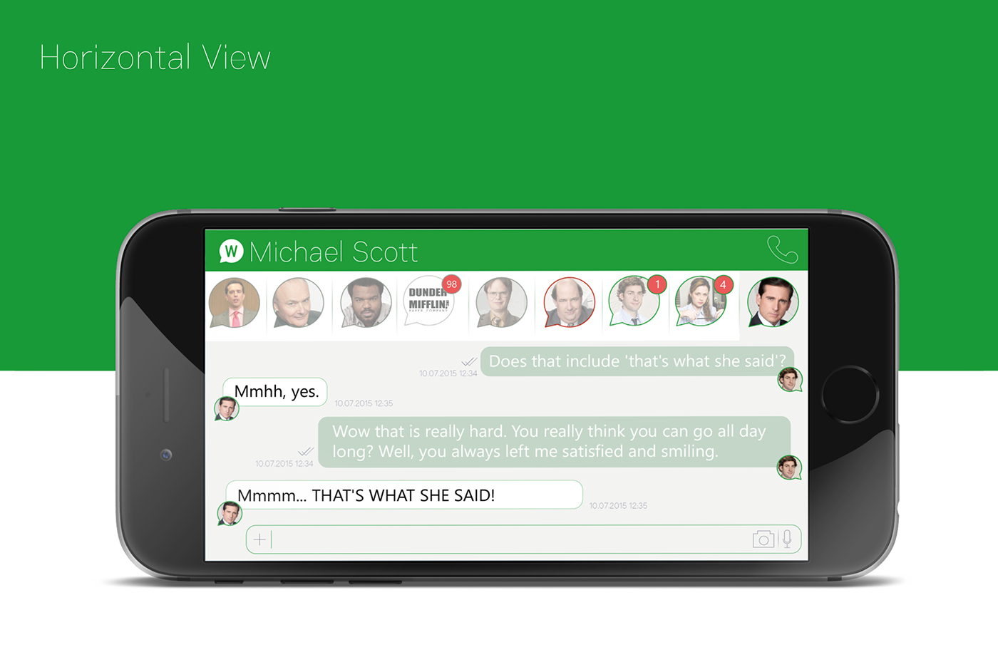 WhatsApp message application user interface design