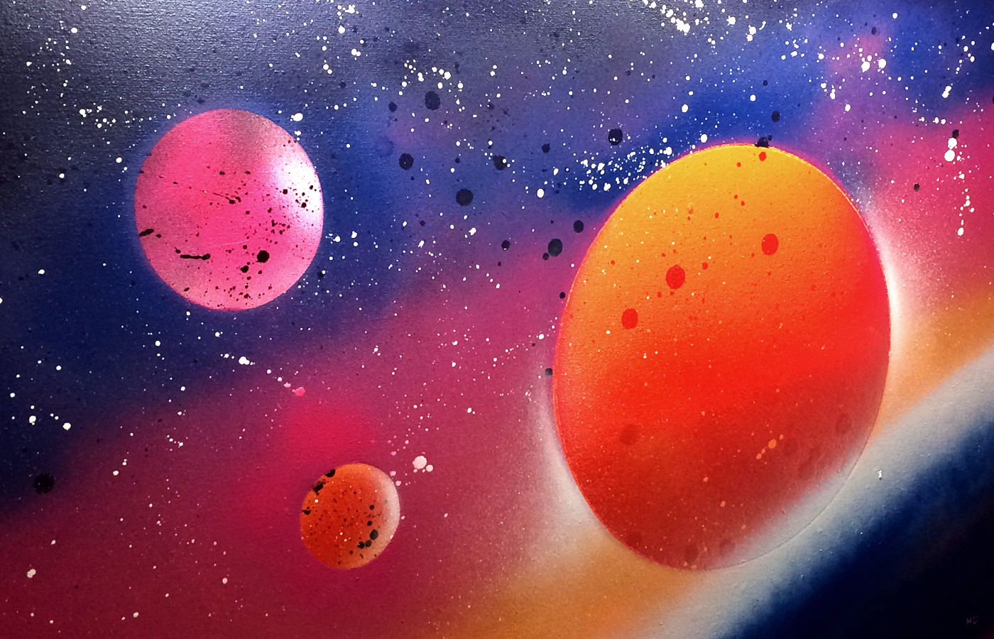 Space  spray paint art spraypaint art spray paint art planet Planets aerosol can canvas stars Sun universe cosmos