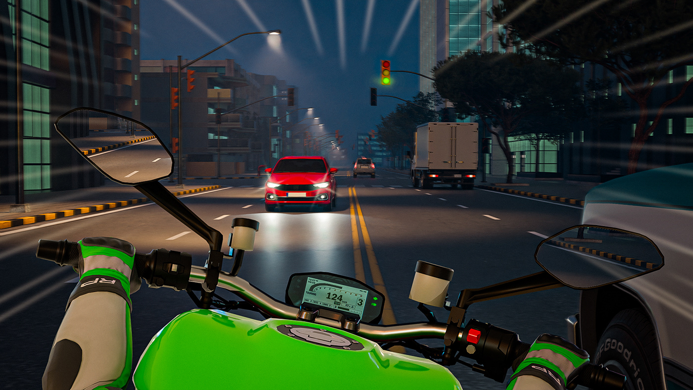 screenshot game 3D Render visualization game design  unity blender traffic rider