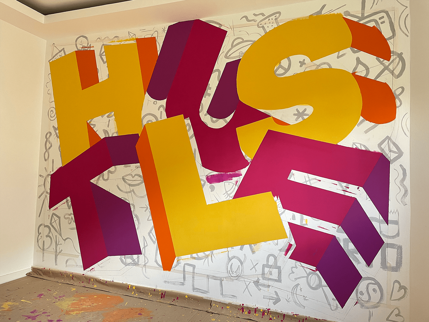 lettering typography   type wall painting Hand Painted Mural mural art Custom Lettering streetart Portugal