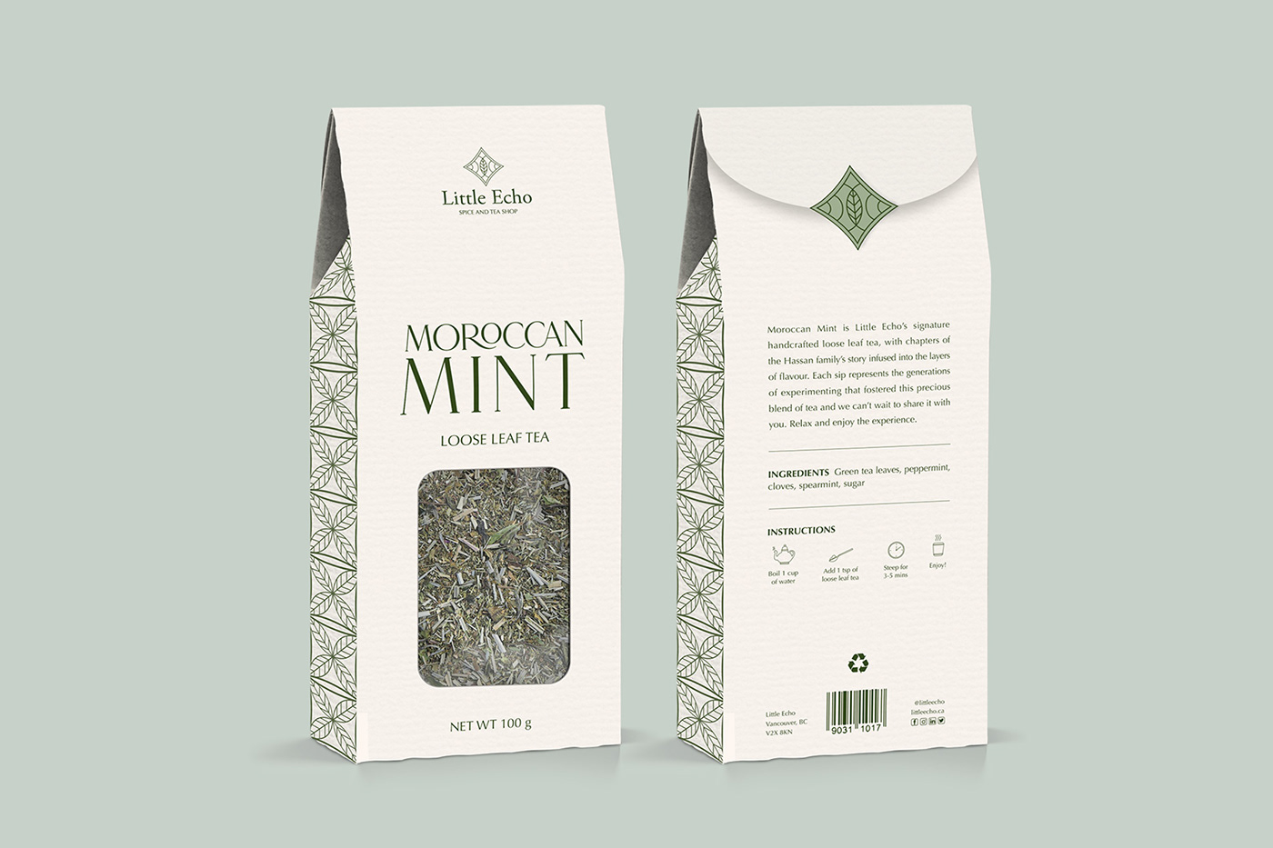Branding Identity Logo Design Packaging spice tea echo Moroccan Morocco package design 
