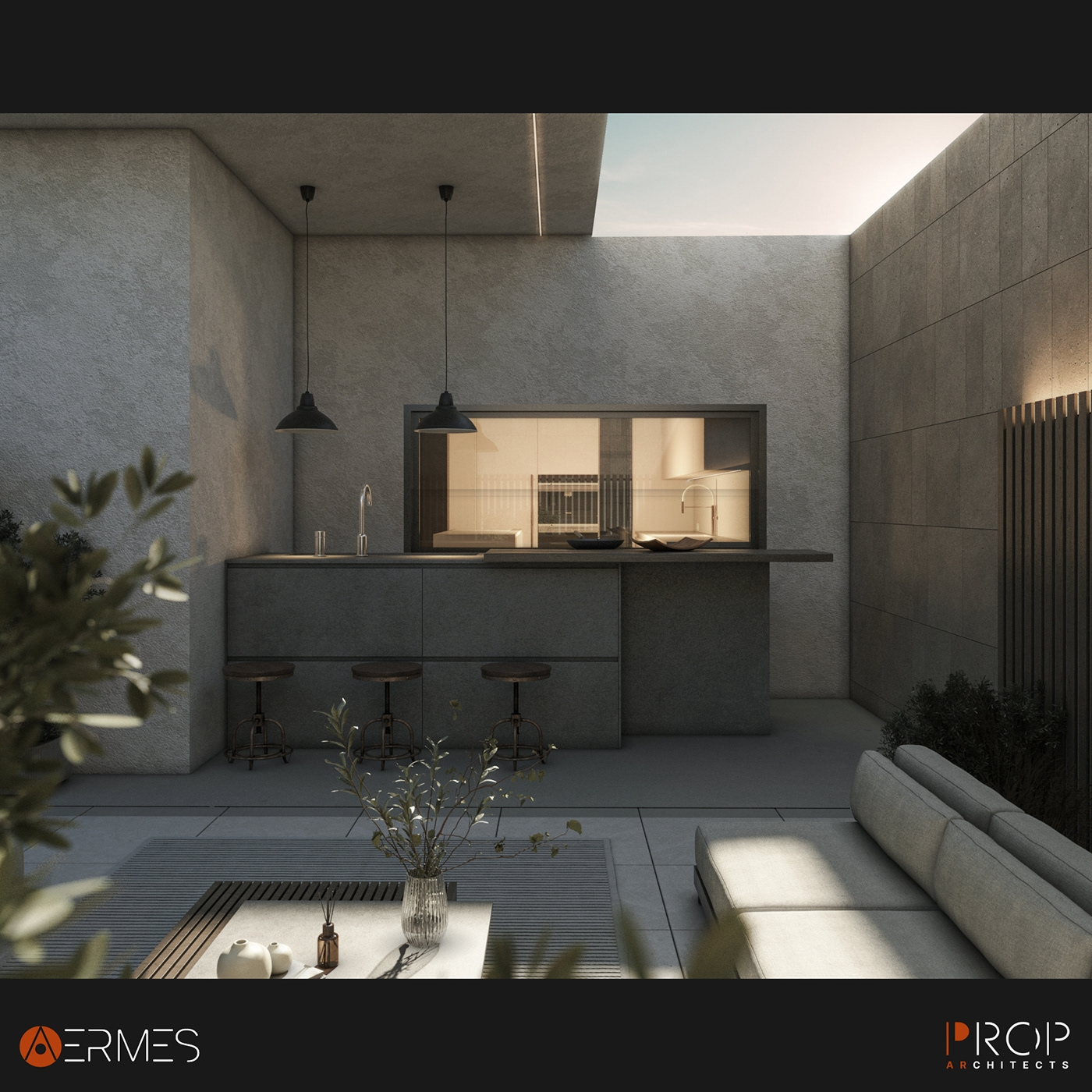 compound architecture Render visualization 3D 3ds max vray exterior animation  residential