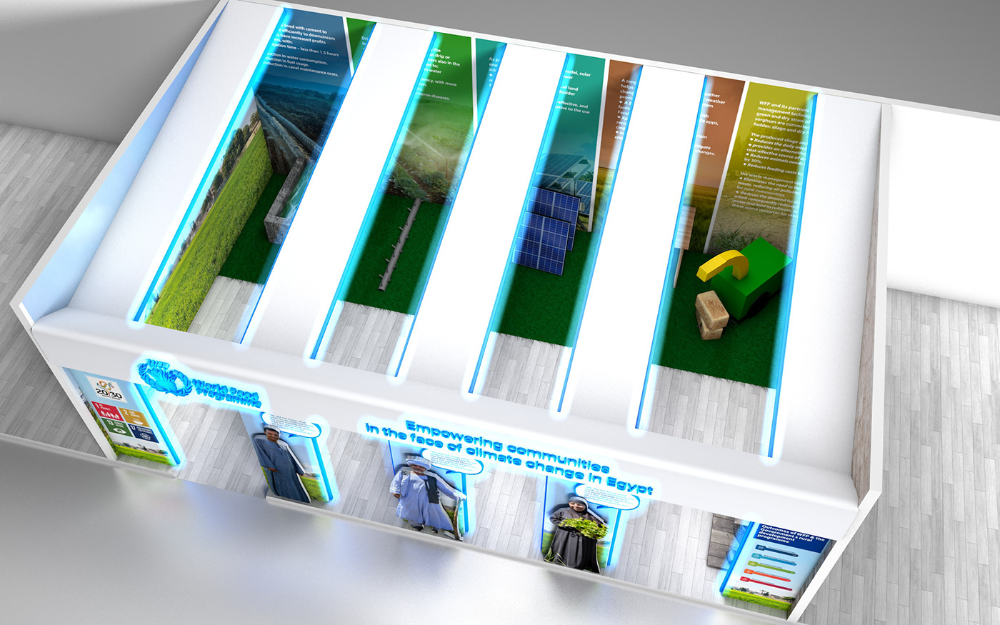 3D 3d design architecture booth booth design Exhibition  interior design  Render visualization wfp