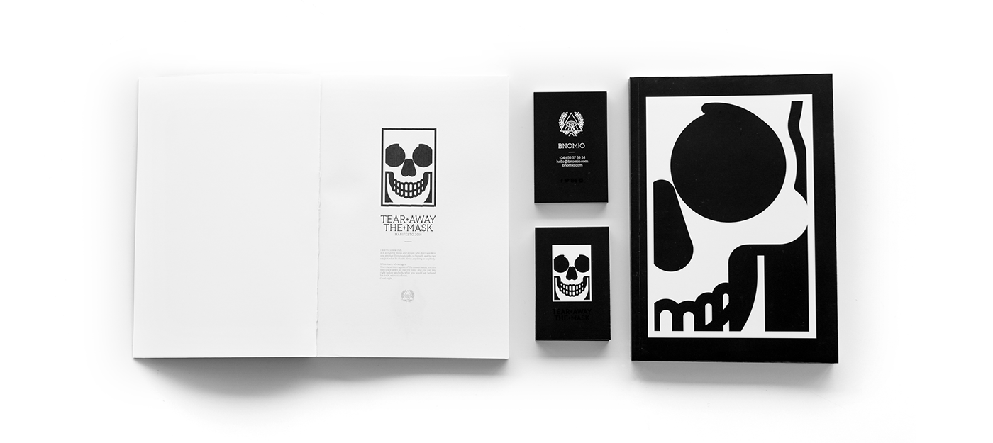 bnomio stationary Business Cards book brand branding  skulls ILLUSTRATION  blackandwhite stickers