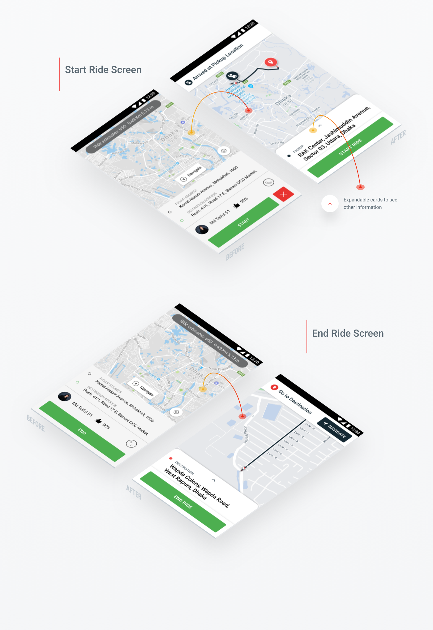 Pathao stratup Ridesharing UI product design  android