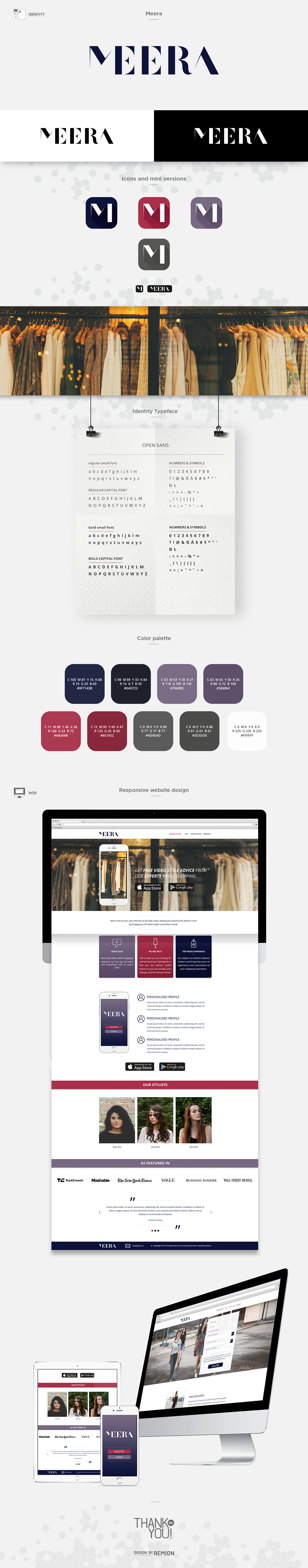 Remion meera identity Logotype Responsive Website mobile tablet Typeface application