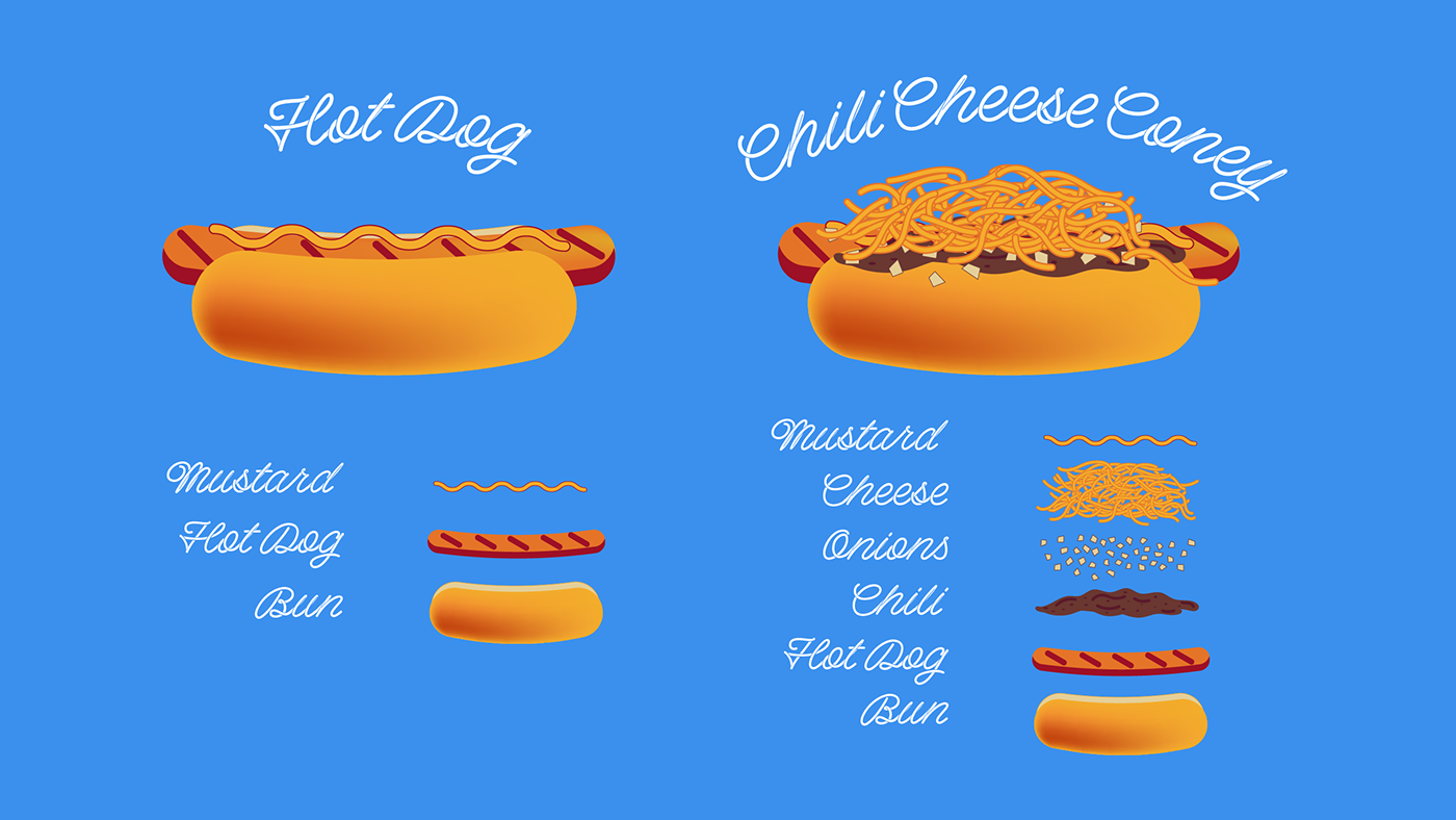 hot dog illustration Fast Food Illustration finchbox studio coney dog illustration hot dog city