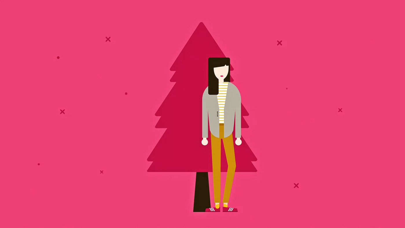 Adobe Portfolio 2D Animation motion design siouxsie susanna basone merry Christmas sweety me shape vector wishes December santa happy