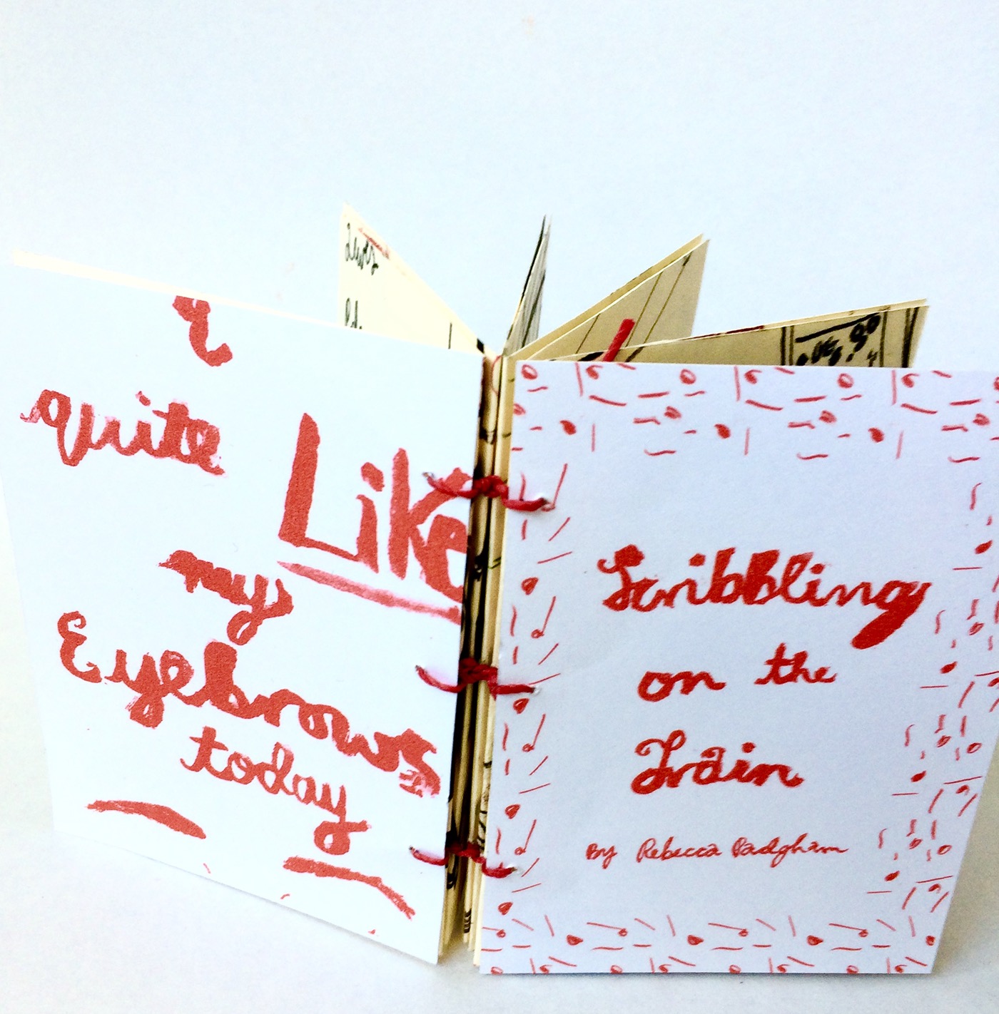 red book handmade ILLUSTRATION  Zine  Bookbinding