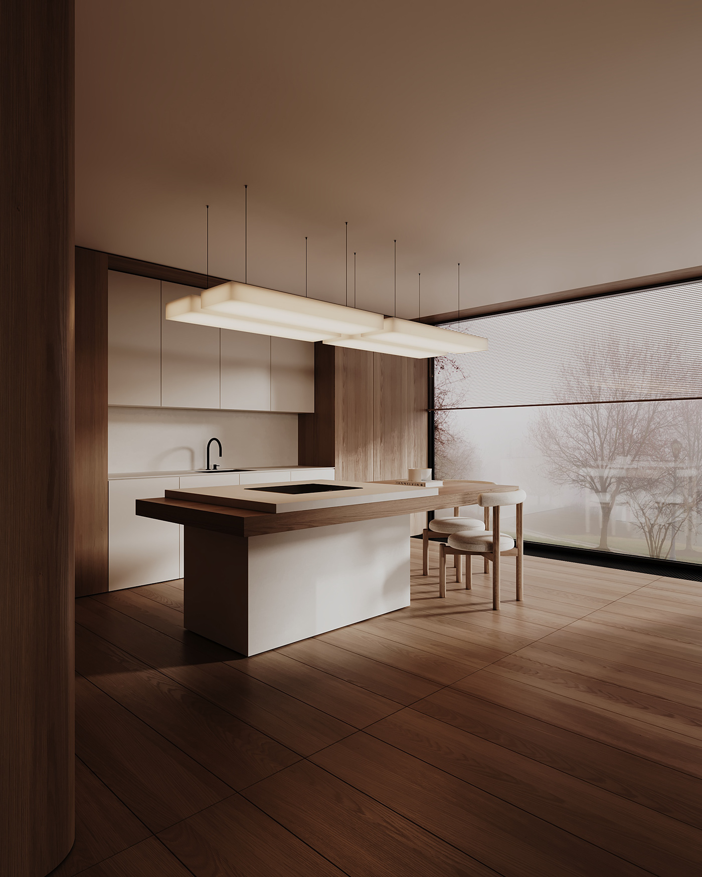 modern Render visualization 3D 3ds max CGI interior design  kitchen architecture corona