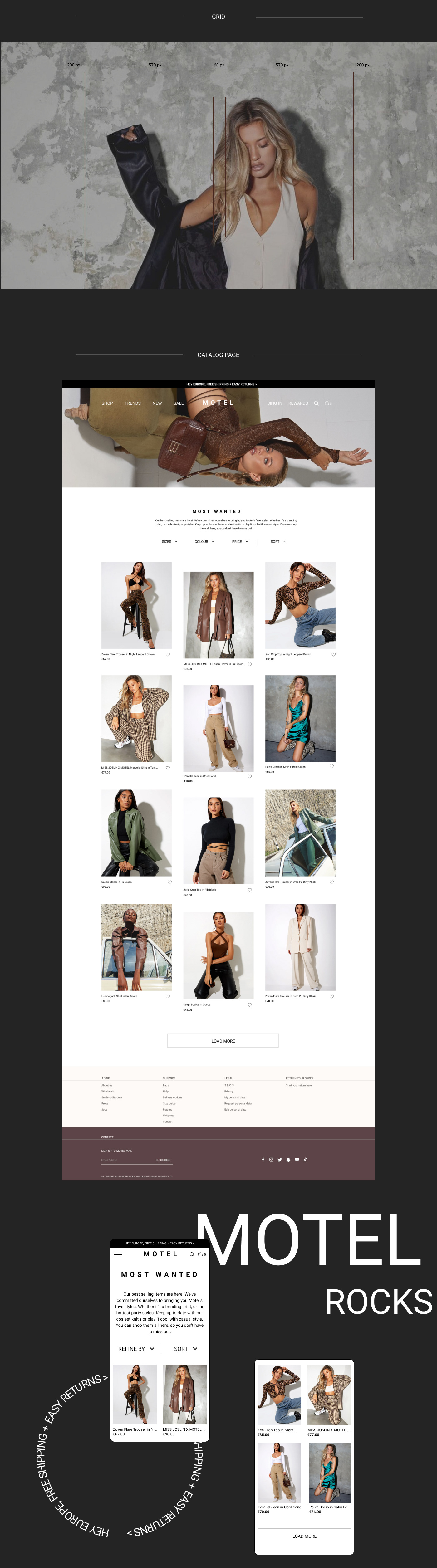 Clothing e-commerce Fashion  Online shop store Style UI uprock ux Website
