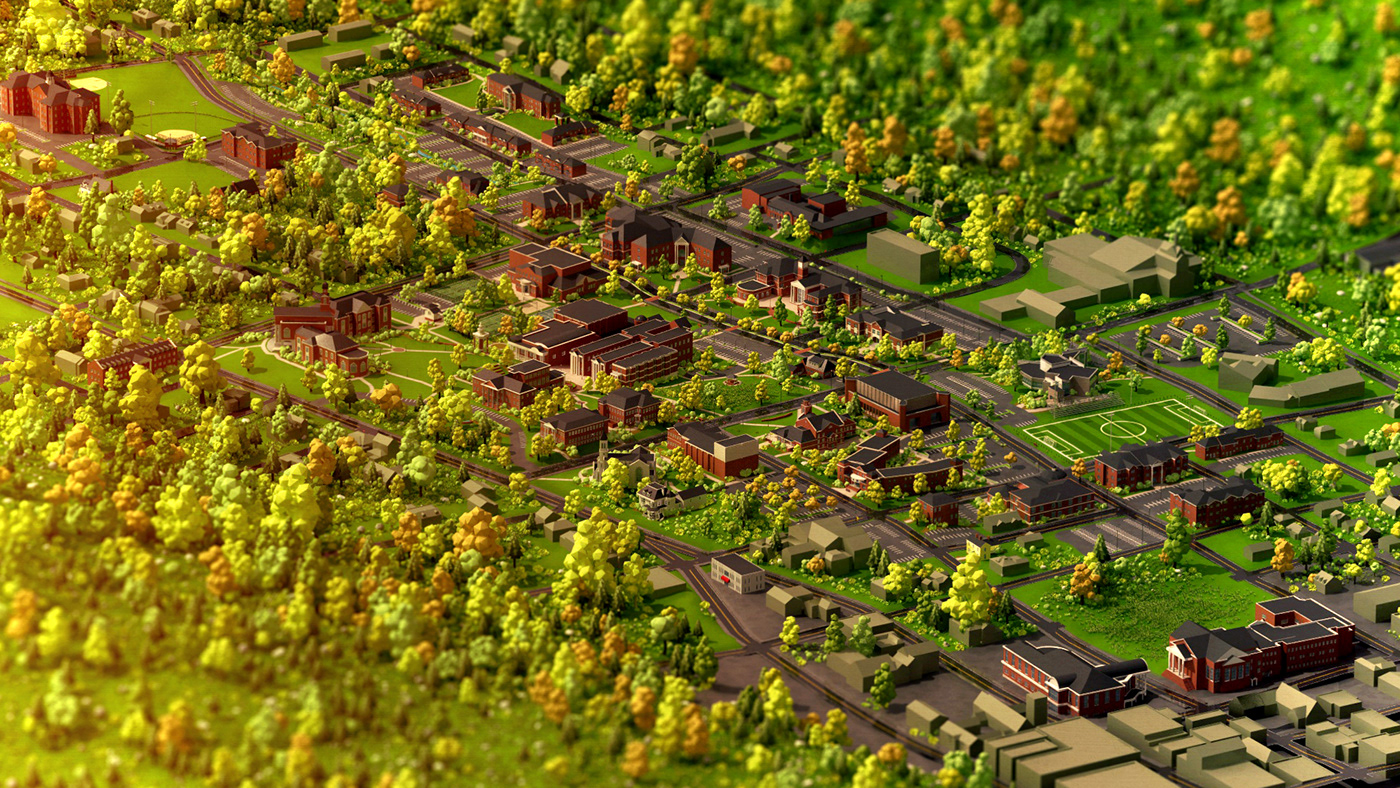 3D campus map unity cinema4d carbonscatter eon game interactive University Education institution print