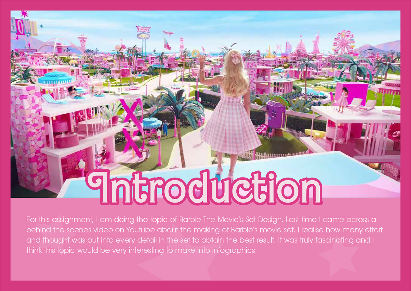 infographic adobe illustrator barbie pink barbie movie infographics infographic design slides set design  Layout