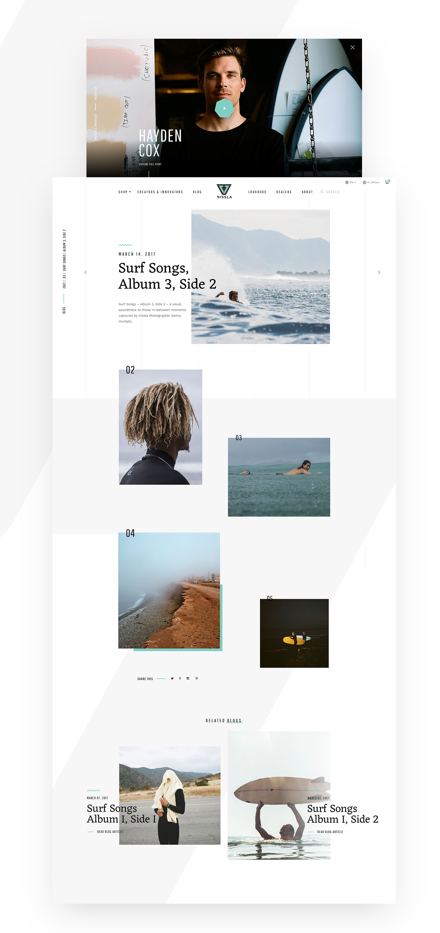 Webdesign redesign concept vissla shop Surf Website Ecommerce animation  interaction
