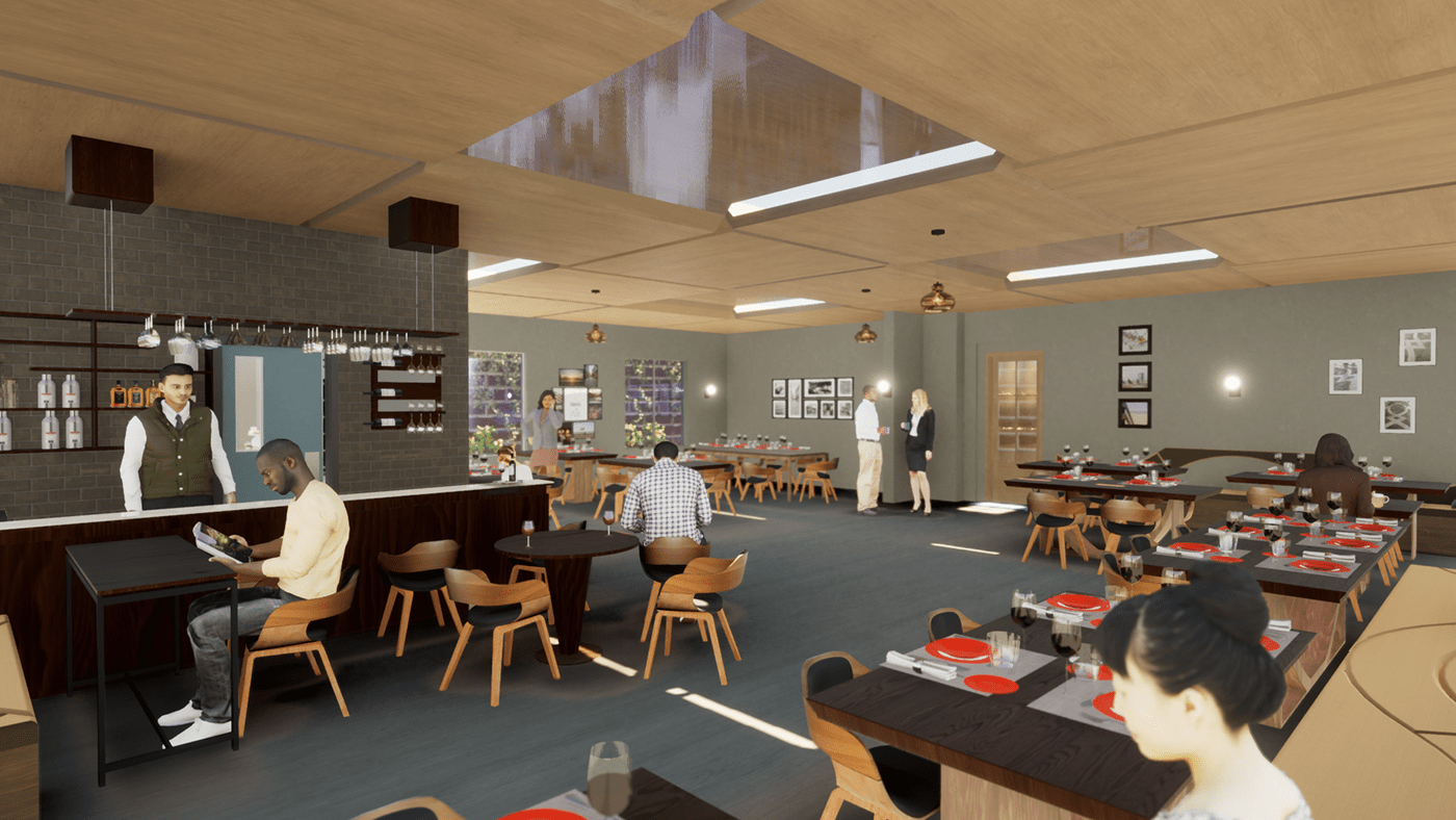 3D 3dmodeling 3drender aesthetic architecture archviz comercial interior design  restaurant SketchUP