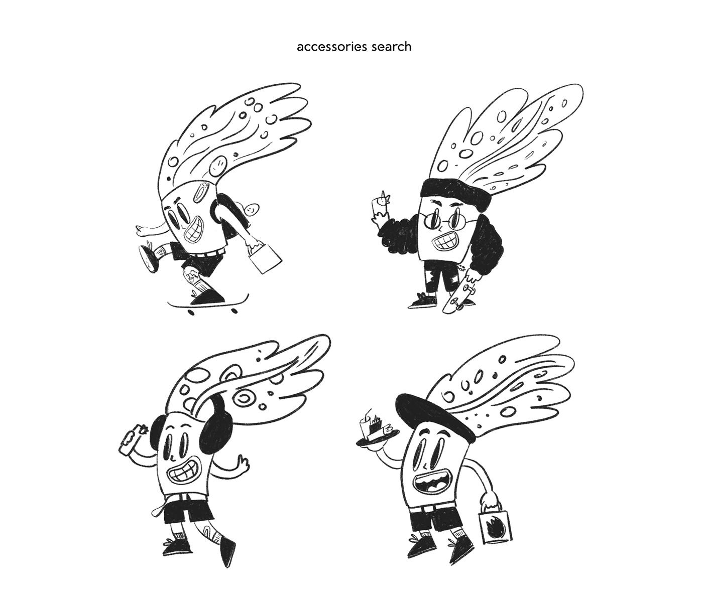 Sketches character mascot design. Street food Shawarma