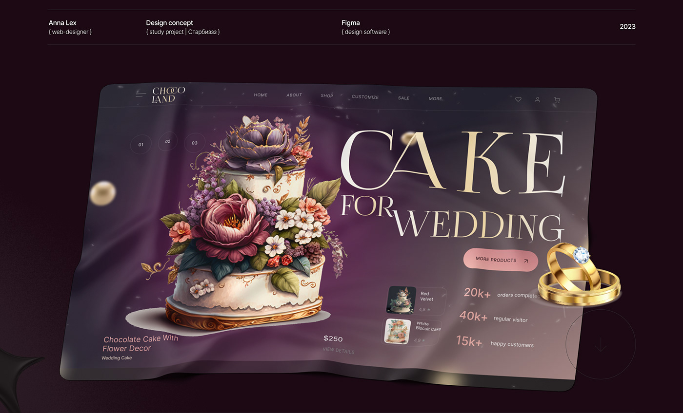 e-Commerce website landing page ui design ui ux website design UI/UX user interface Web Design  wedding cake WEDDING CAKE BAKERY