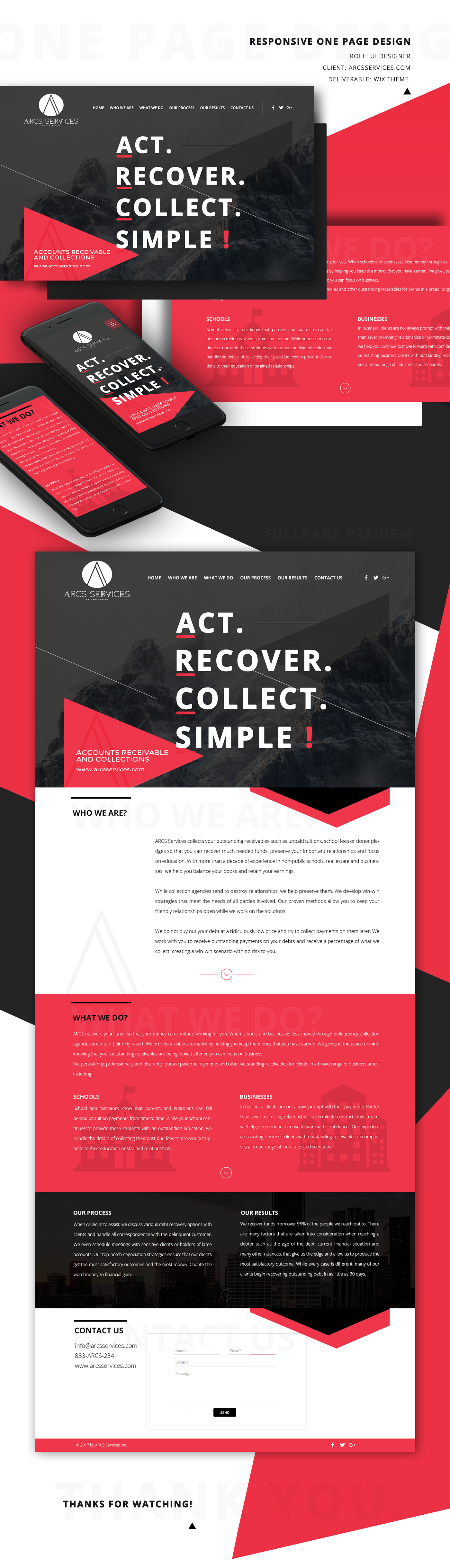 one page design Responsive wix bold big font Interface ux UI/UX Website