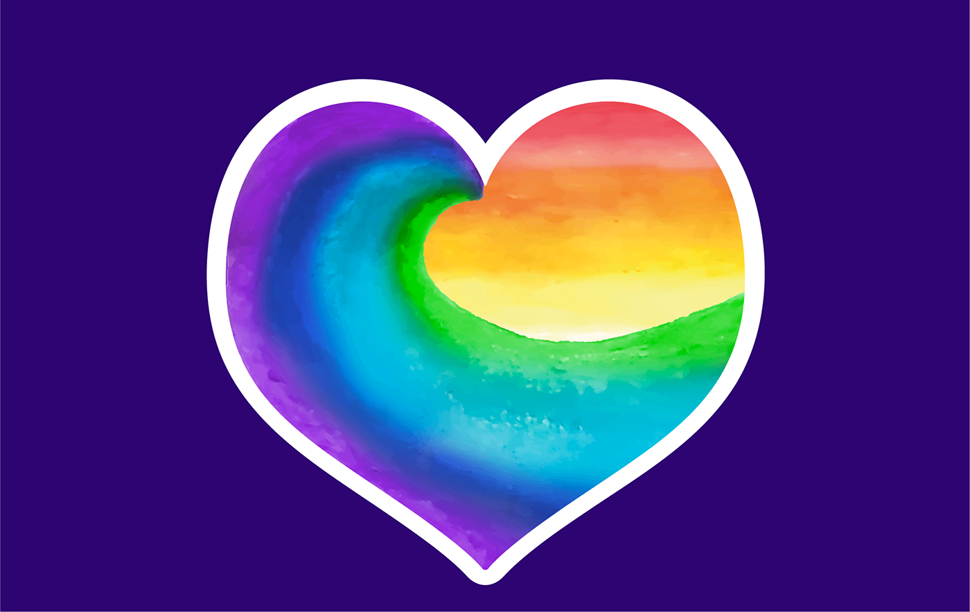 branding  logo design rainbow pride heart