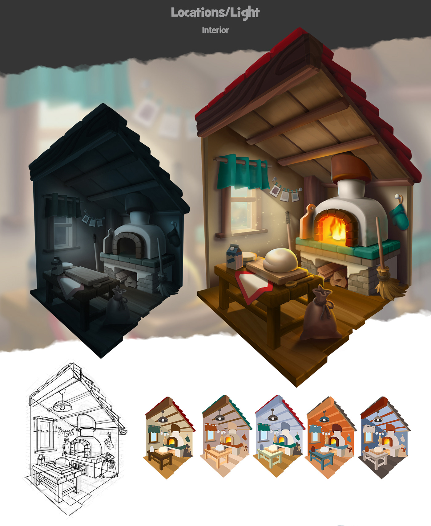 2D Render Game Art props Character design  concept art digital illustration cartoon location environment