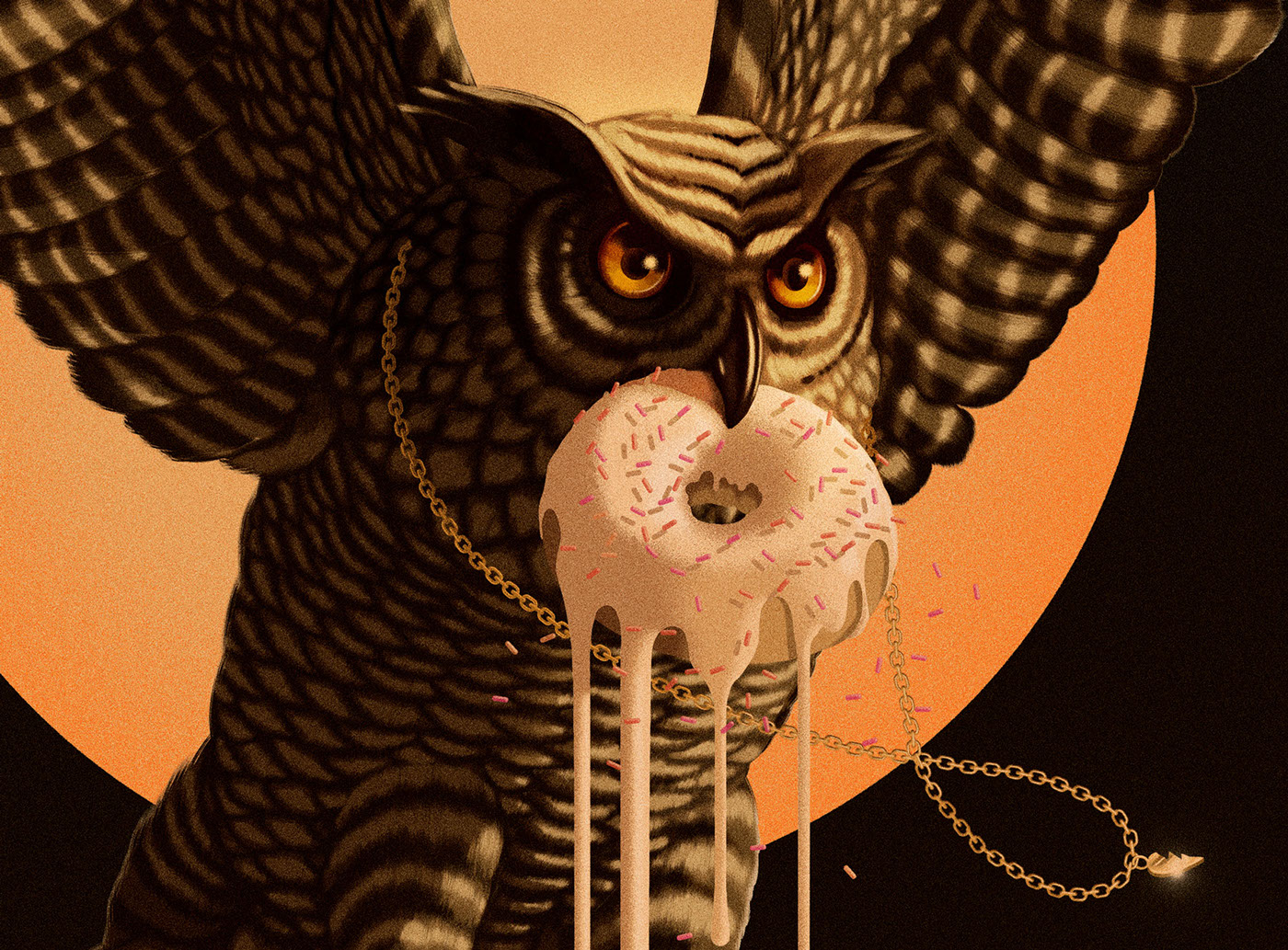 ILLUSTRATION  Drawing  digital illustration print design  digital painting owl illustration graphic art surrealism