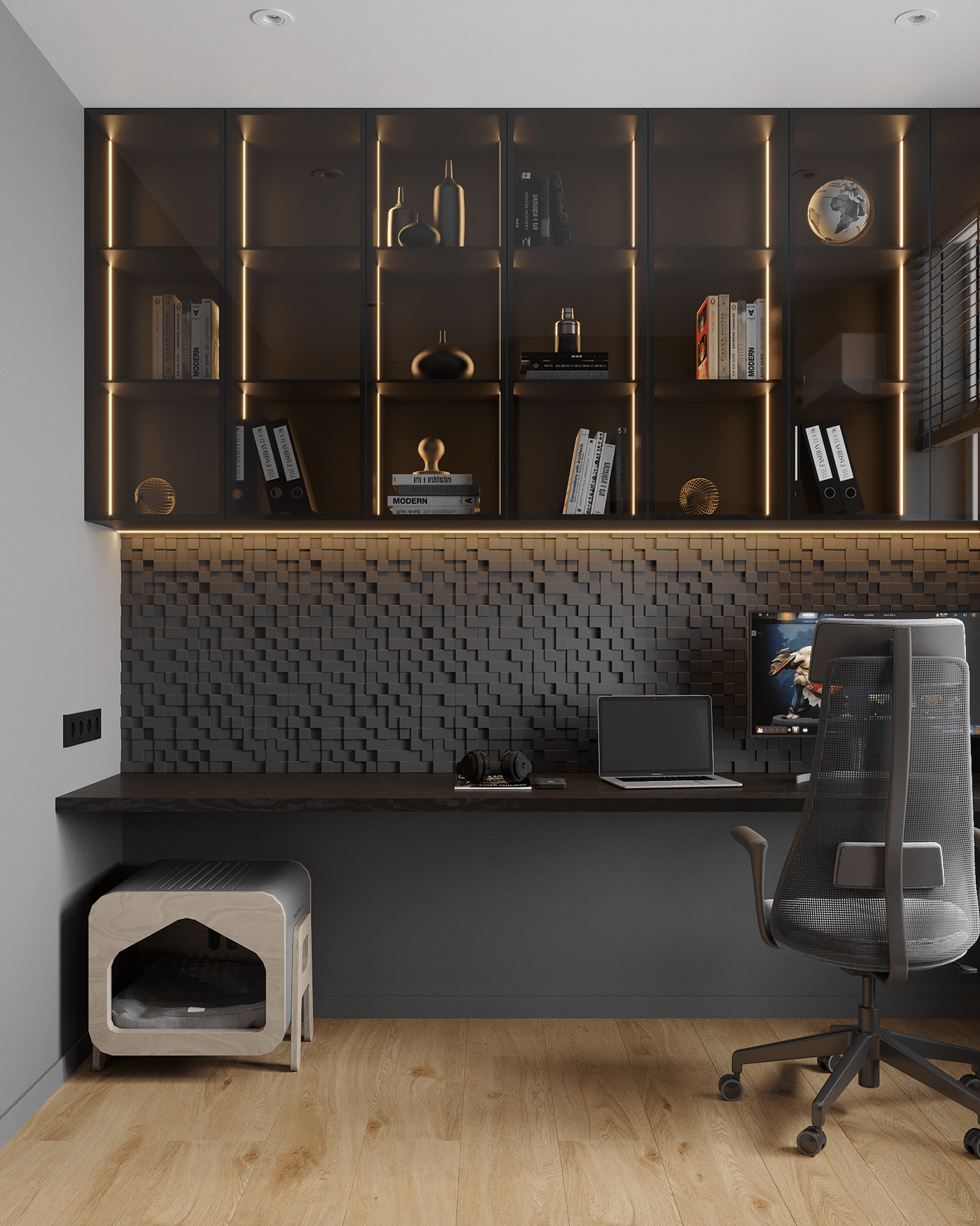 home office Interior interior design  modern Office Render ukrainian design visualization workplace Workplace Design