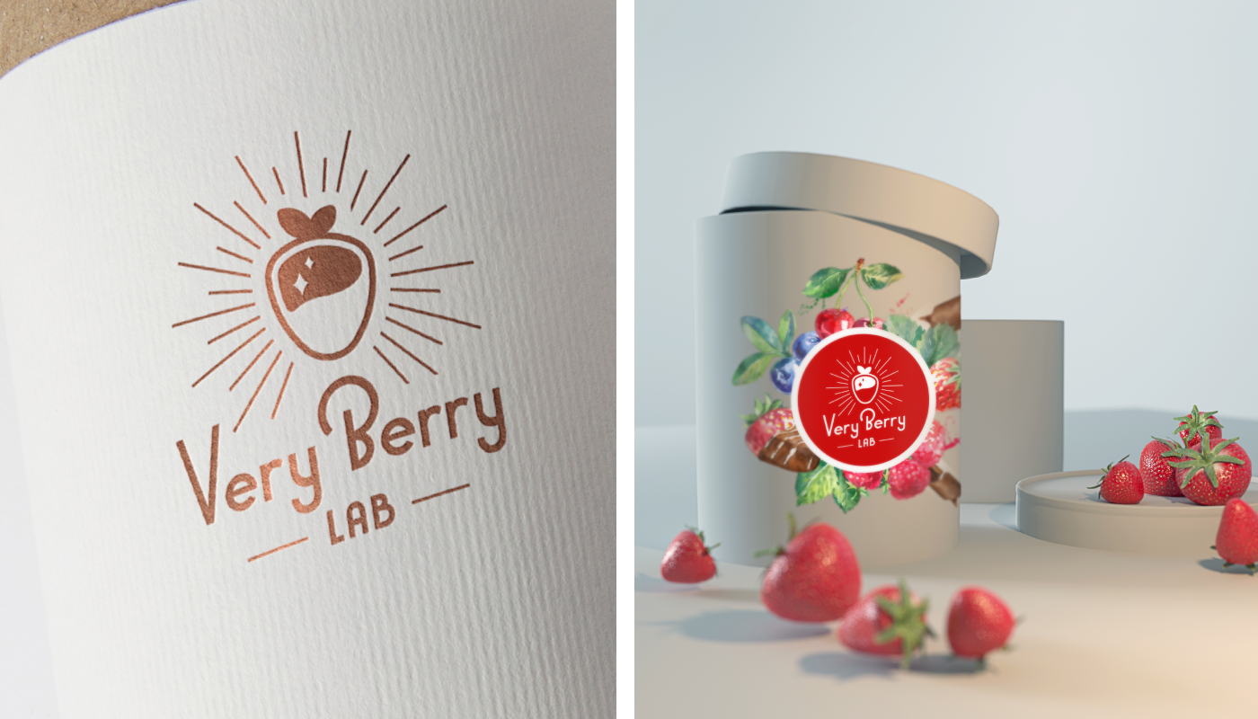 girt chocolate berry logo brand identity branding  girl package Bouquets