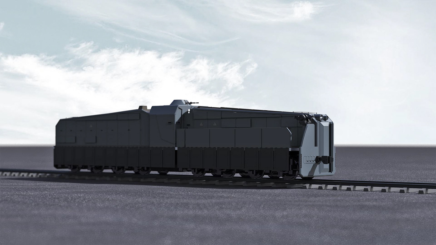 Military locomotive to work as part of an armored train