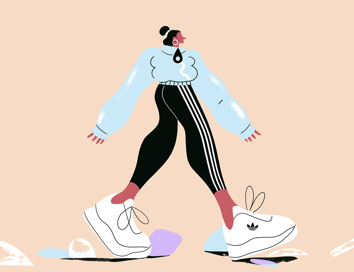 adidas animation  characterdesign Cycling ILLUSTRATION  running sports swimming workout editorial