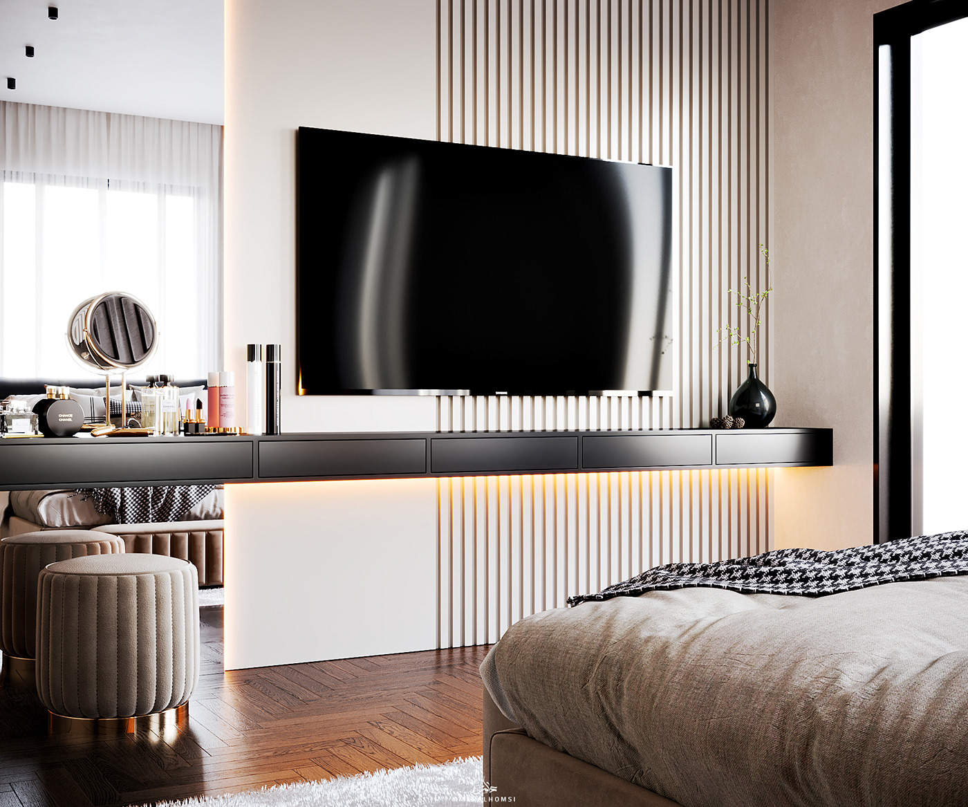 3D 3ds max architecture archviz bedroom Interior luxury realistic Render visualization