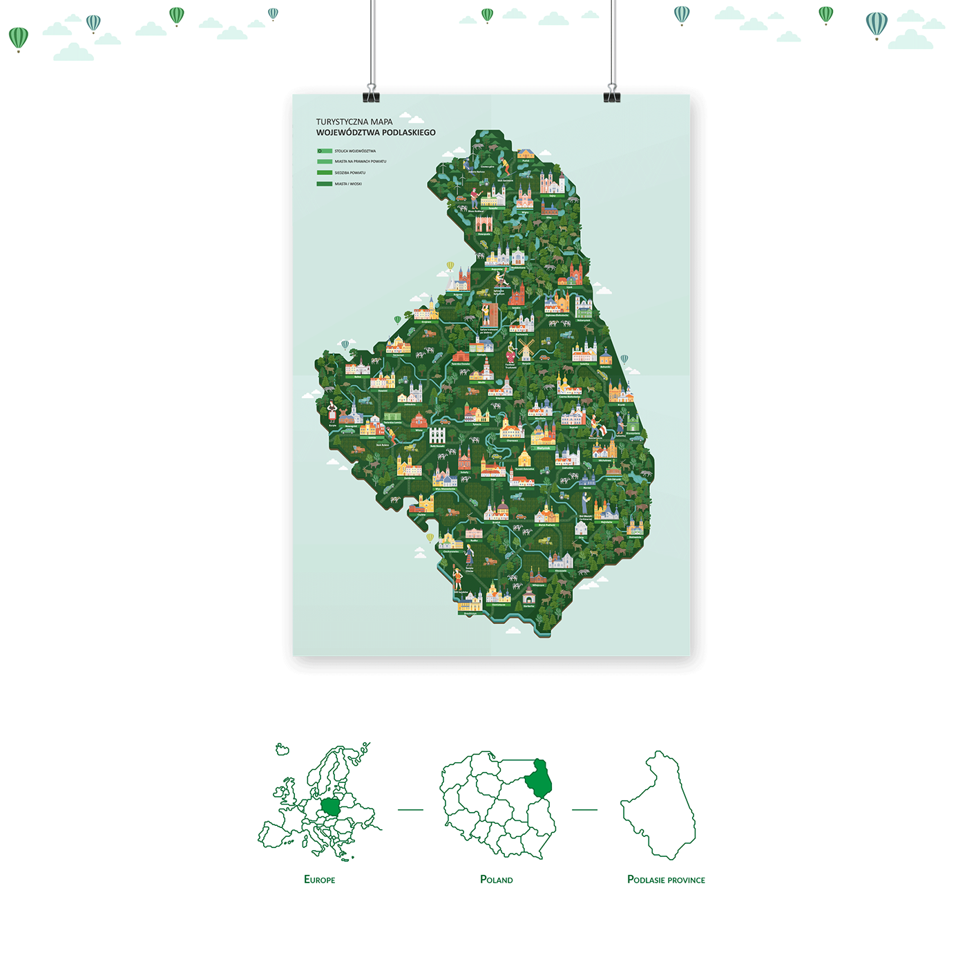 map poland province podlasie town aurochs forest