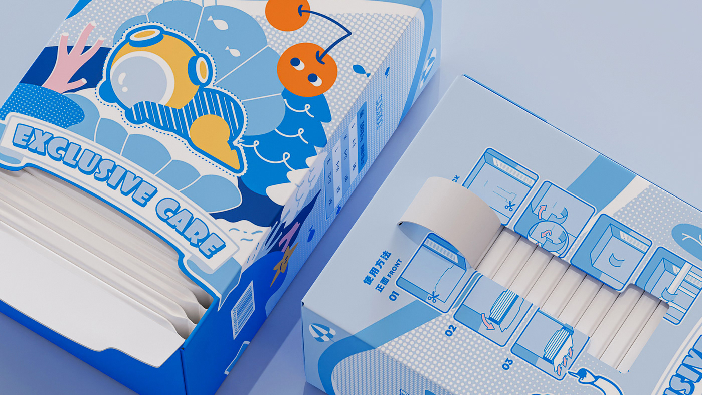 Packaging design baby diapers 