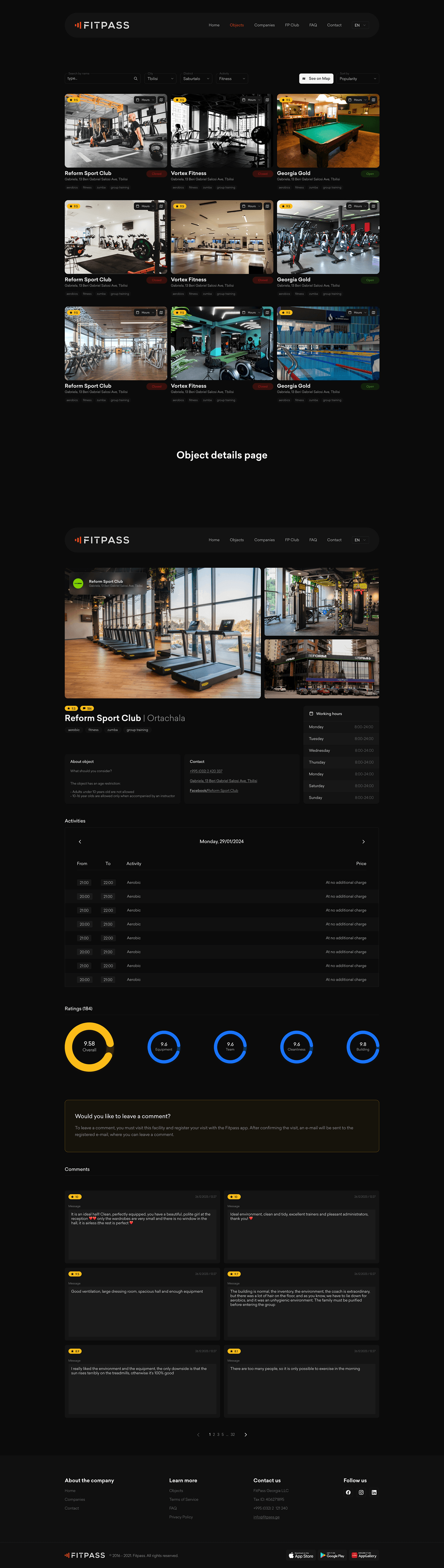 redesign uiux fitness gymnastic Fitness Design ui design FitPass gym redesign fit page