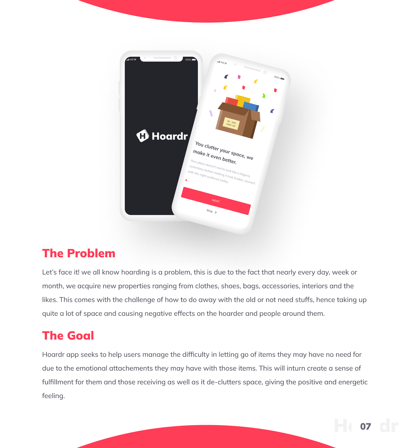 app design declutter Figma Hoarding landing page product design  ui design UI/UX ux
