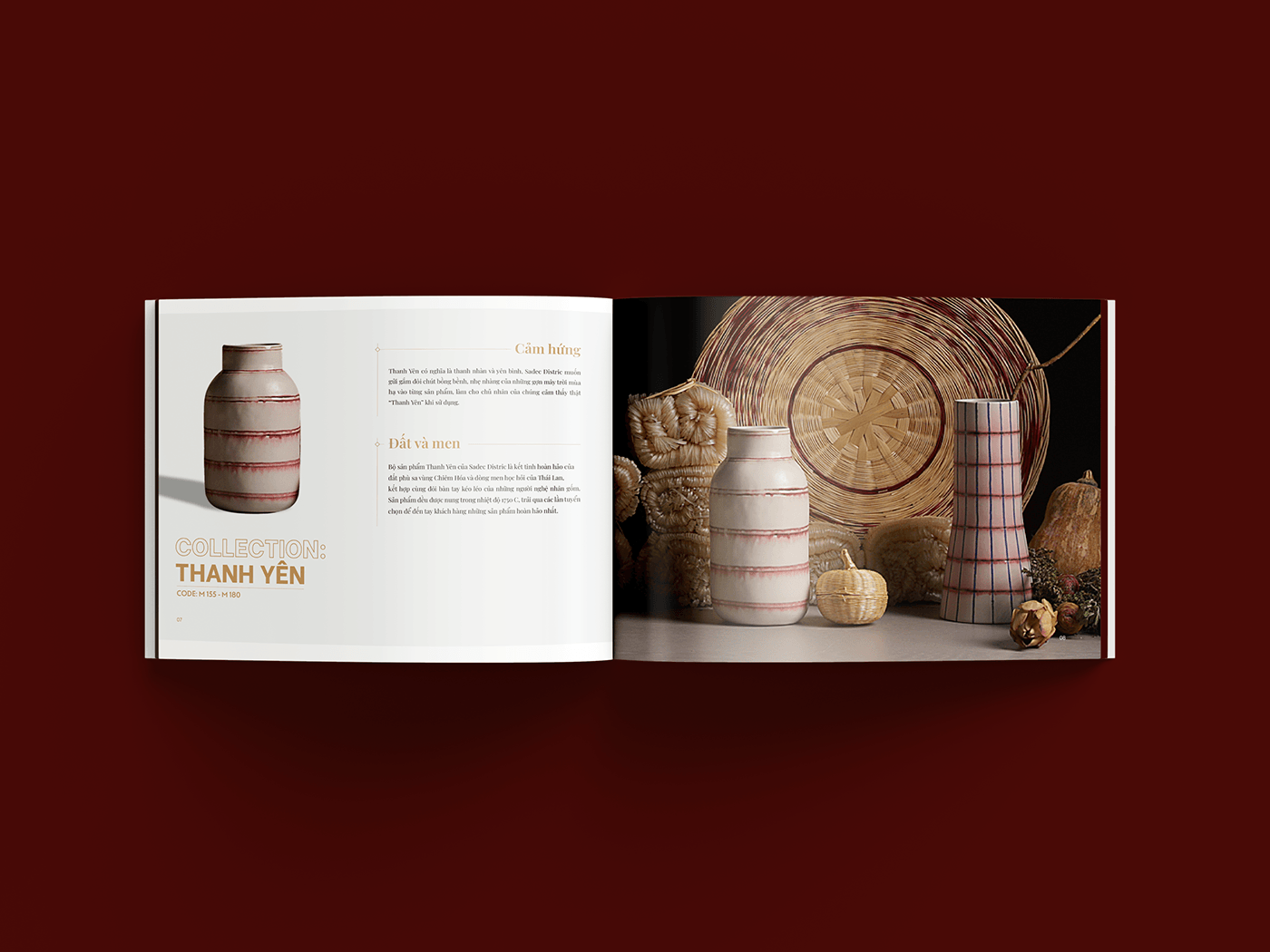 brand identity brochure catalog design vietnam traditional ceramics  clay sadec sadec district