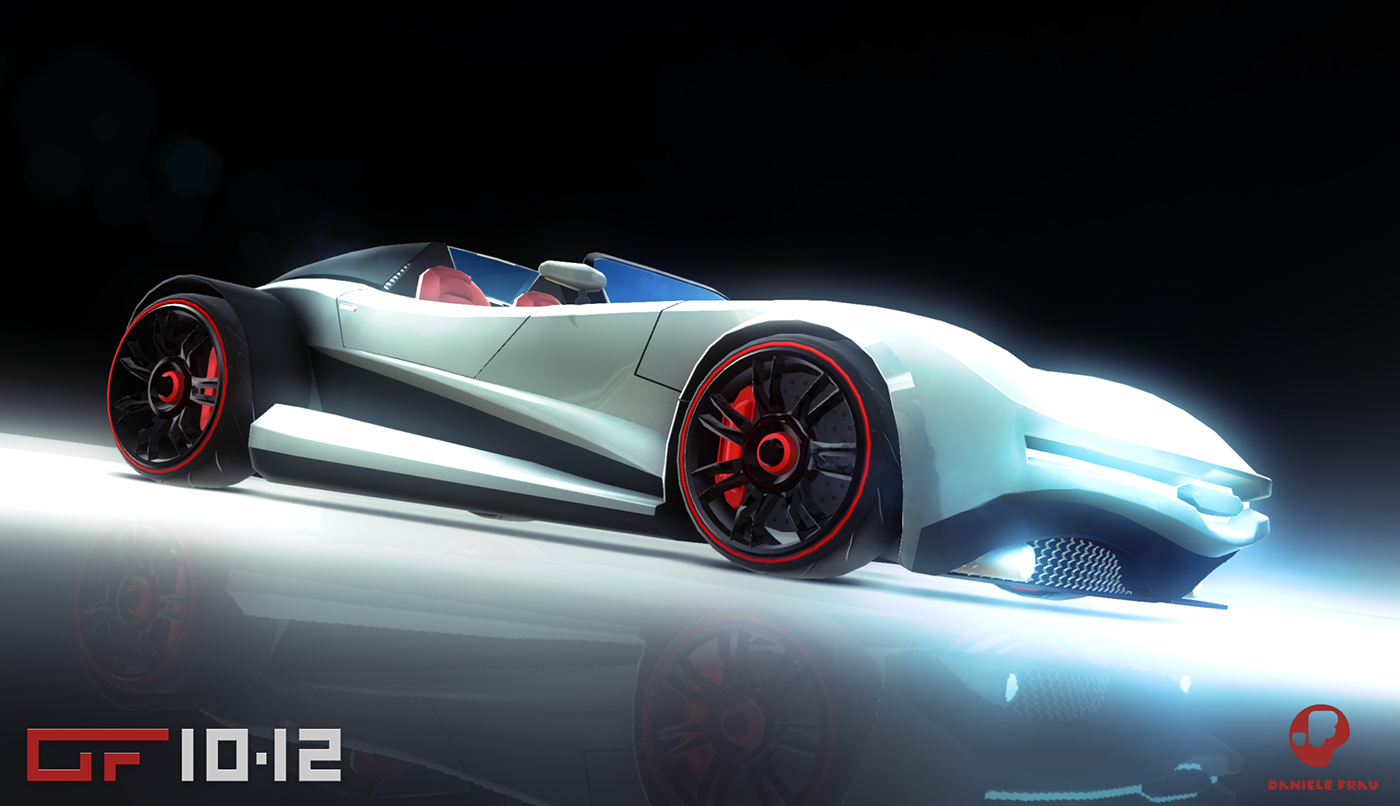 car Racing automotive   concept car tuning speed light Street dark 3D