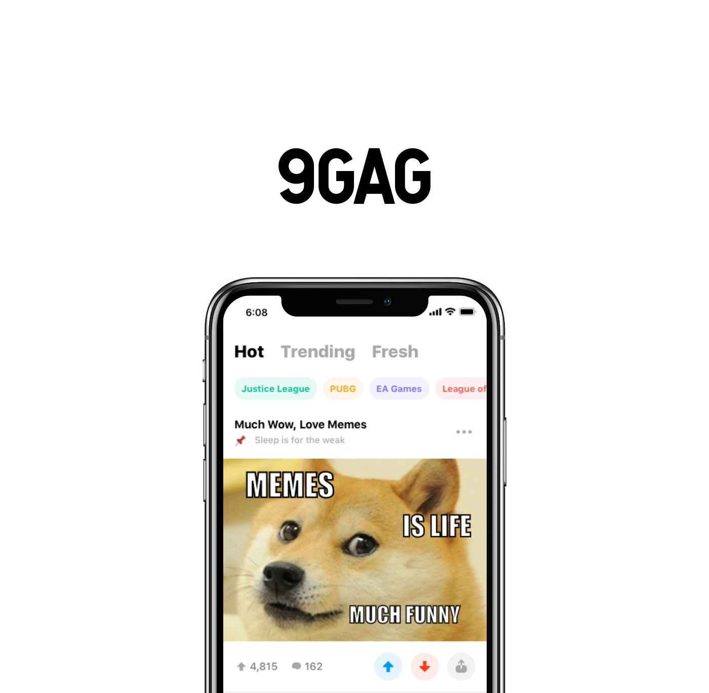 9gag app mobile ios memes product design  fueled UI ux