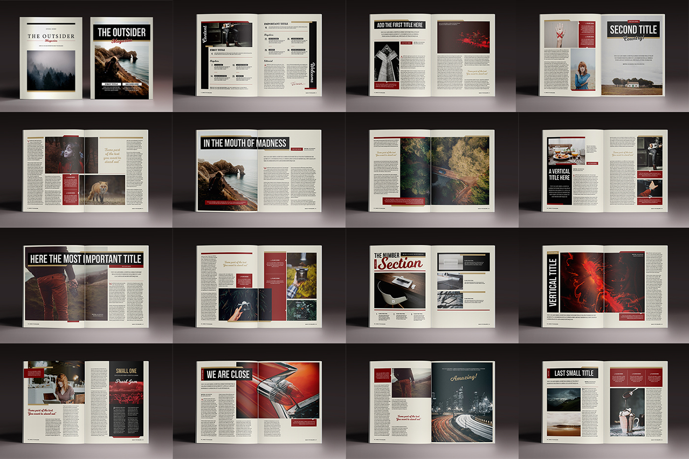 editorial magazine design InDesign brochure print digital template grid pages