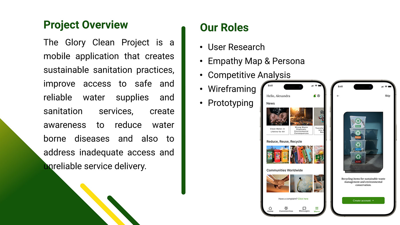 recycling sanitation sdgs water Clean Water Figma UI/UX Mobile app Case Study Tech4dev