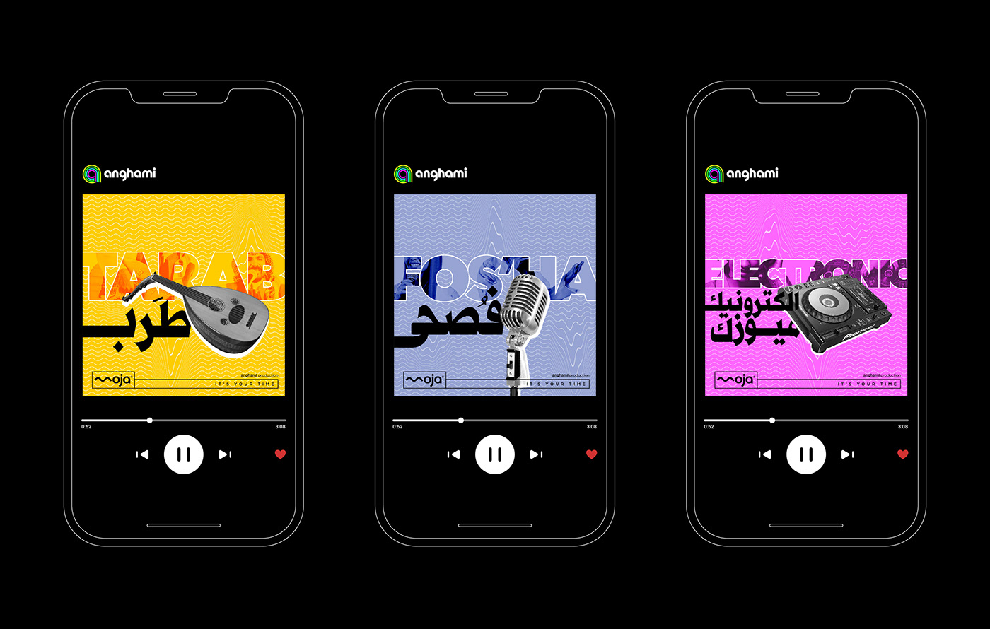 music anghami Social media post campaign Saudi Arabia Advertising  Music Genres hip hop REMIX graphic