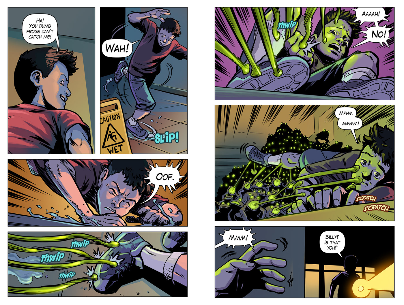 Capstone comic frogs Graphic Novel horror race teen undead slime